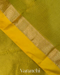 Mehendi Green Checkered Pure Katan Silk Saree