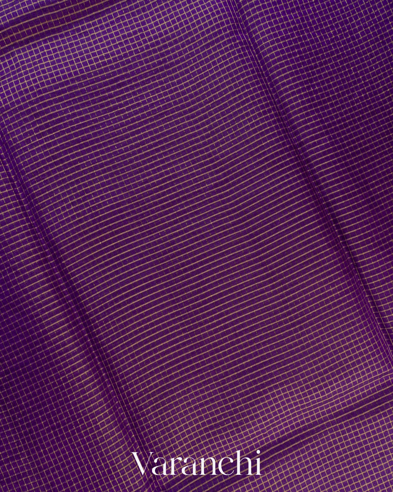 Violet Checked Pure Katan Silk Saree