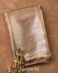 Chocolate Brown Brocade Pure Tissue Katan Silk Handloom Saree