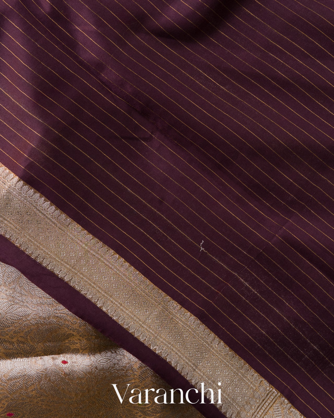 Chocolate Brown Brocade Pure Tissue Katan Silk Handloom Saree