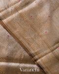 Chocolate Brown Brocade Pure Tissue Katan Silk Handloom Saree