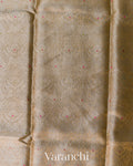 Antique Gold Brocade Pure Tissue Katan Silk Handloom Saree