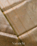 Antique Gold Brocade Pure Tissue Katan Silk Handloom Saree