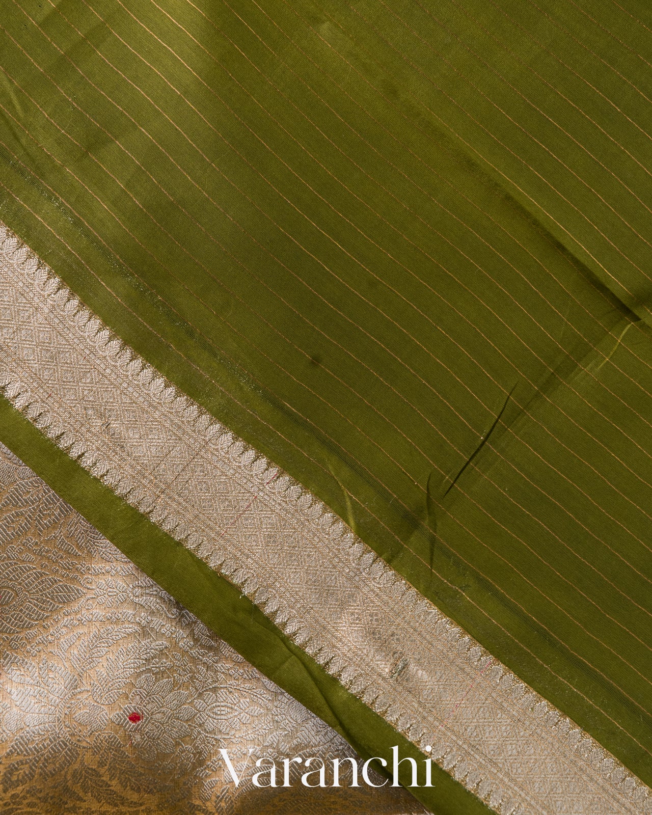 Antique Gold Brocade Pure Tissue Katan Silk Handloom Saree
