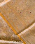 Mustard Yellow Brocade Pure Katan Silk Saree