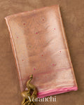 Baby Pink Brocade Pure Tissue Katan Silk Handloom Saree