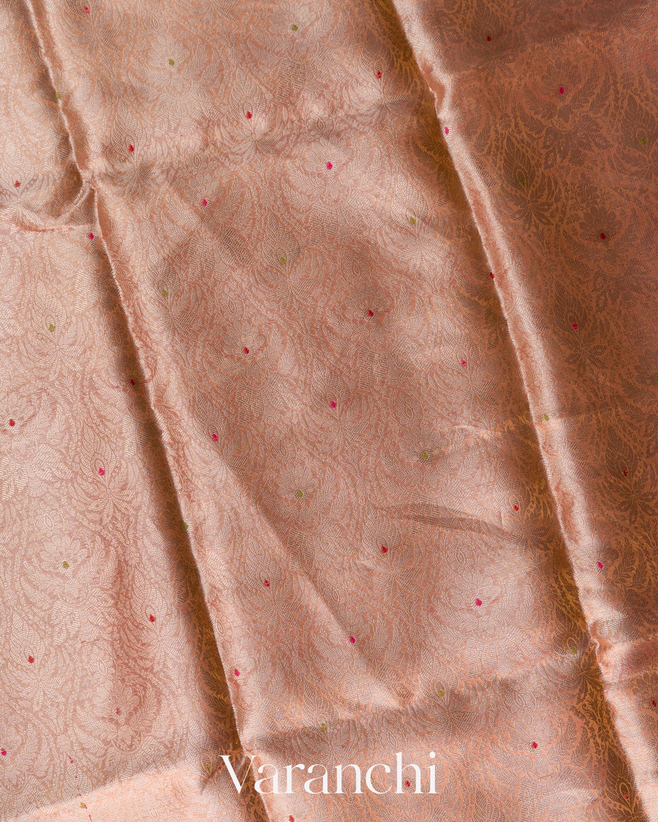 Baby Pink Brocade Pure Tissue Katan Silk Handloom Saree