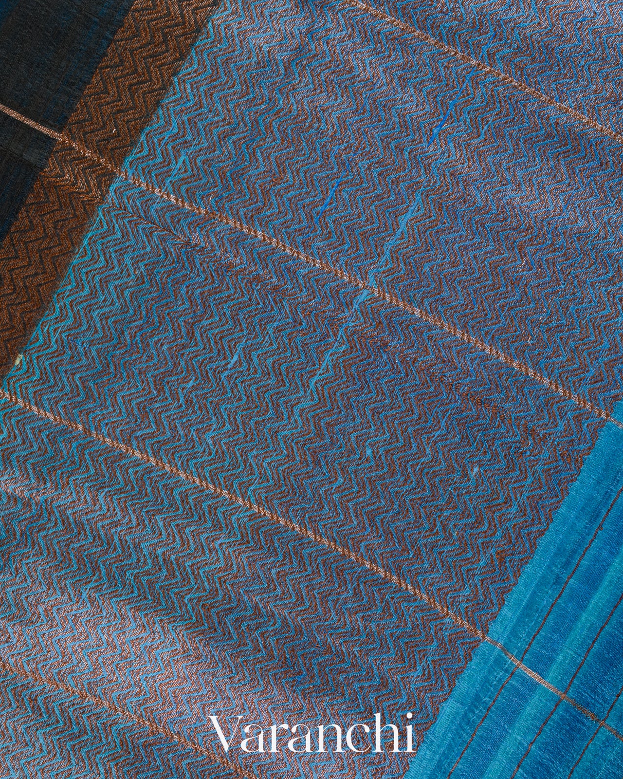 Black Checked Pure Raw Silk Handloom Saree