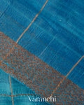 Black Checked Pure Raw Silk Handloom Saree