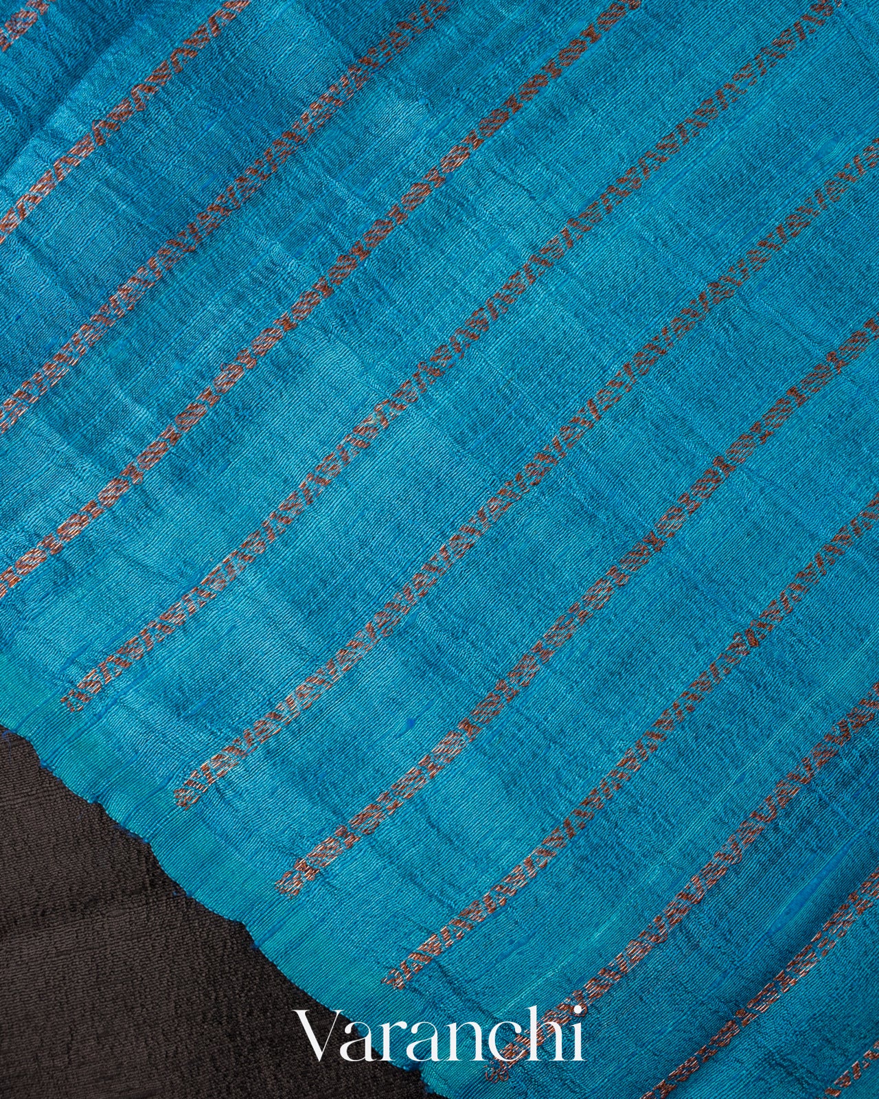 Black Circular Butta Pure Raw Silk Handloom Saree