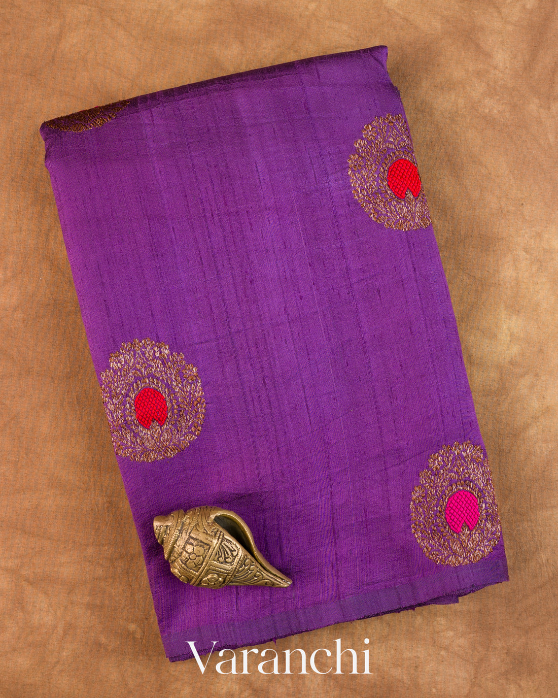 Purple Borderless Pure Raw Silk Handloom Saree
