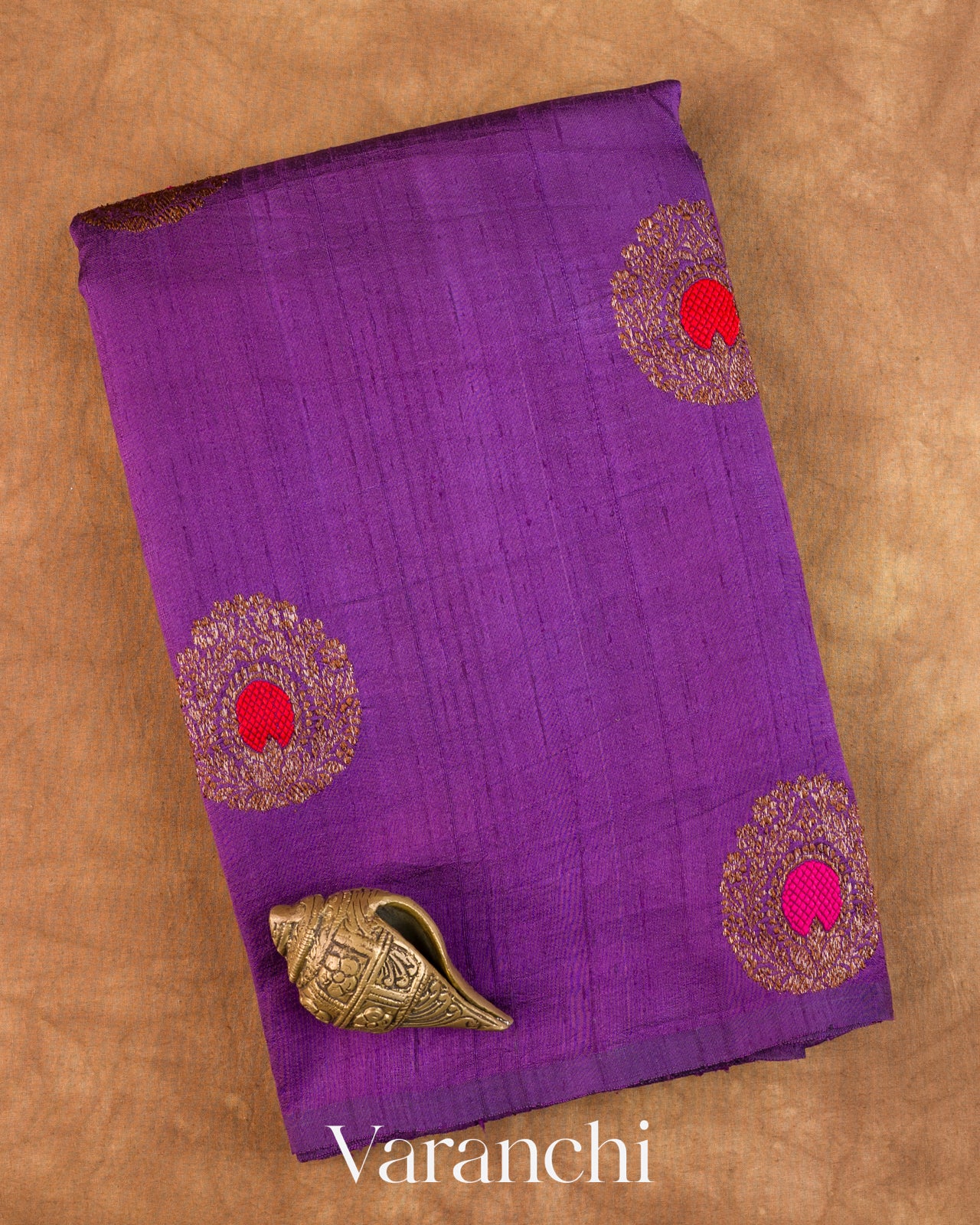 Purple Borderless Pure Raw Silk Handloom Saree