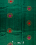 Bottle Green Borderless Pure Raw Silk Handloom Saree