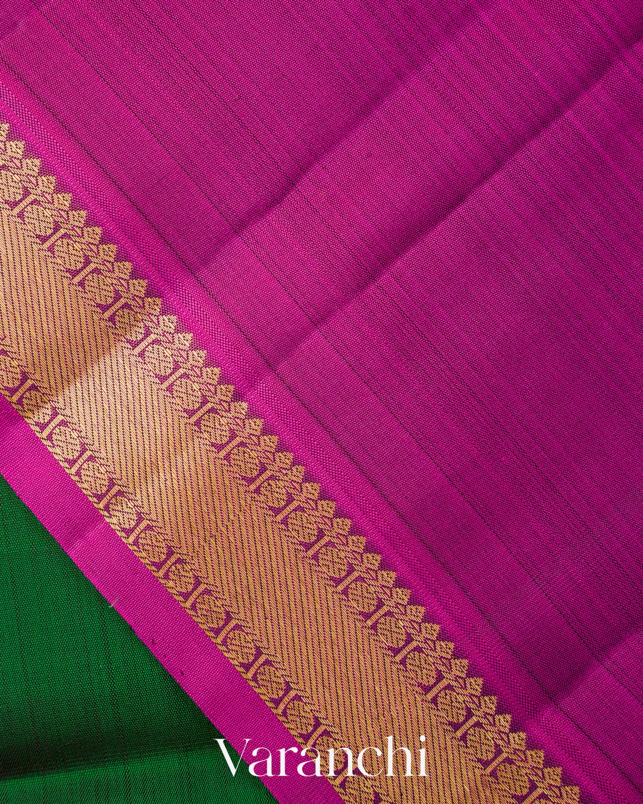 Bottle Green Pure Kanchipuram Silk Handloom Saree