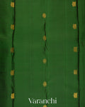 Bottle Green Korvai Pure Kanchipuram Silk Handloom Saree
