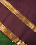 Bottle Green Korvai Pure Kanchipuram Silk Handloom Saree