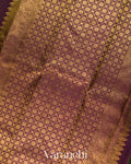 Bottle Green Korvai Pure Kanchipuram Silk Handloom Saree