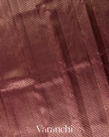 Peach Checkered Korvai Border Pure Kanchipuram Silk Handloom Saree