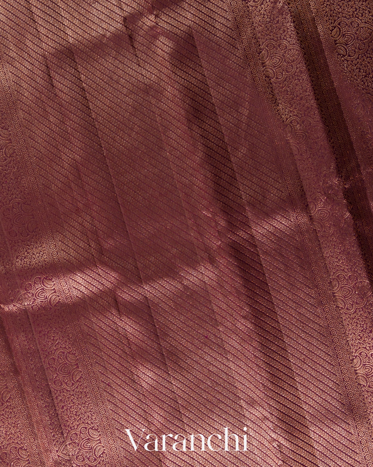 Peach Checkered Korvai Border Pure Kanchipuram Silk Handloom Saree