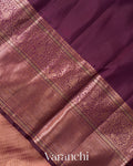 Peach Checkered Korvai Border Pure Kanchipuram Silk Handloom Saree