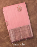 Blush Pink Pure Chanderi Silk Cotton Handloom Saree