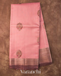Blush Pink Pure Chanderi Silk Cotton Handloom Saree