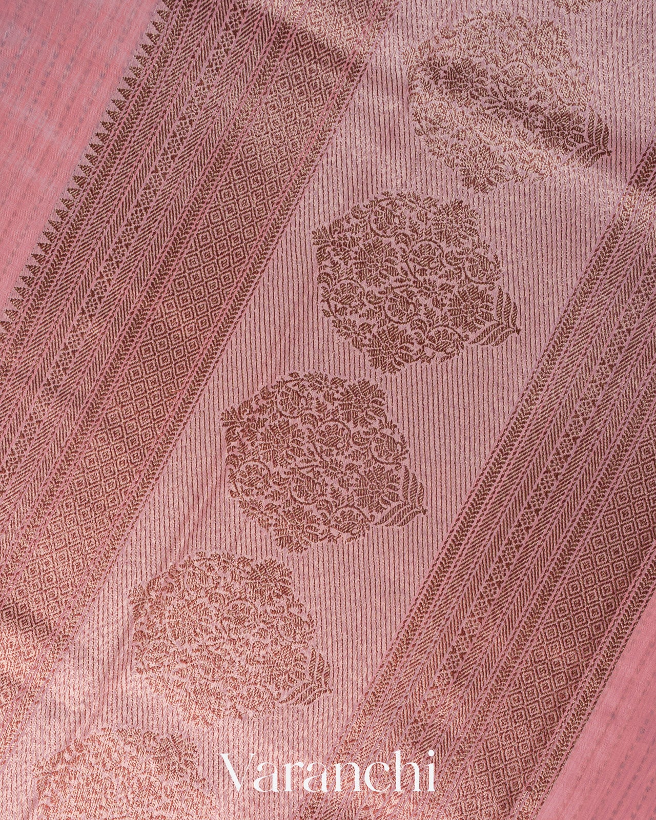 Blush Pink Pure Chanderi Silk Cotton Handloom Saree