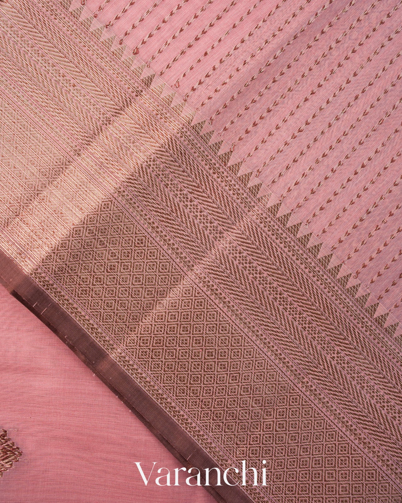 Blush Pink Pure Chanderi Silk Cotton Handloom Saree