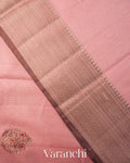 Blush Pink Pure Chanderi Silk Cotton Handloom Saree