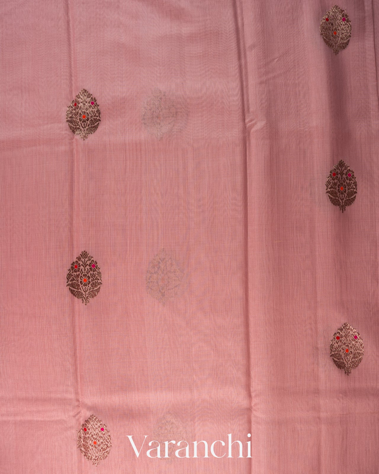 Blush Pink Pure Chanderi Silk Cotton Handloom Saree