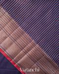 Navy Blue Pure Chanderi Silk Cotton Handloom Saree
