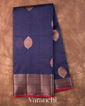 Navy Blue Pure Chanderi Silk Cotton Handloom Saree