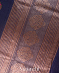 Navy Blue Pure Chanderi Silk Cotton Handloom Saree