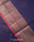 Navy Blue Pure Chanderi Silk Cotton Handloom Saree