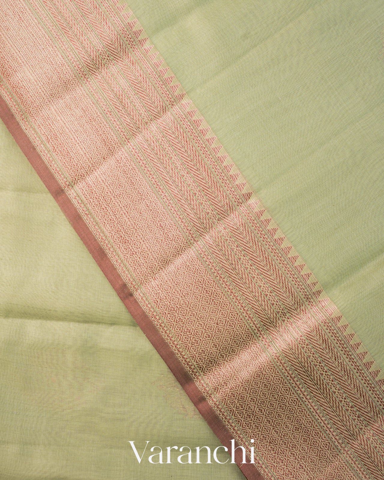 Sage Green Pure Chanderi Silk Cotton Handloom Saree