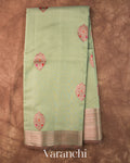 Sage Green Pure Chanderi Silk Cotton Handloom Saree