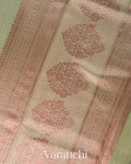 Sage Green Pure Chanderi Silk Cotton Handloom Saree
