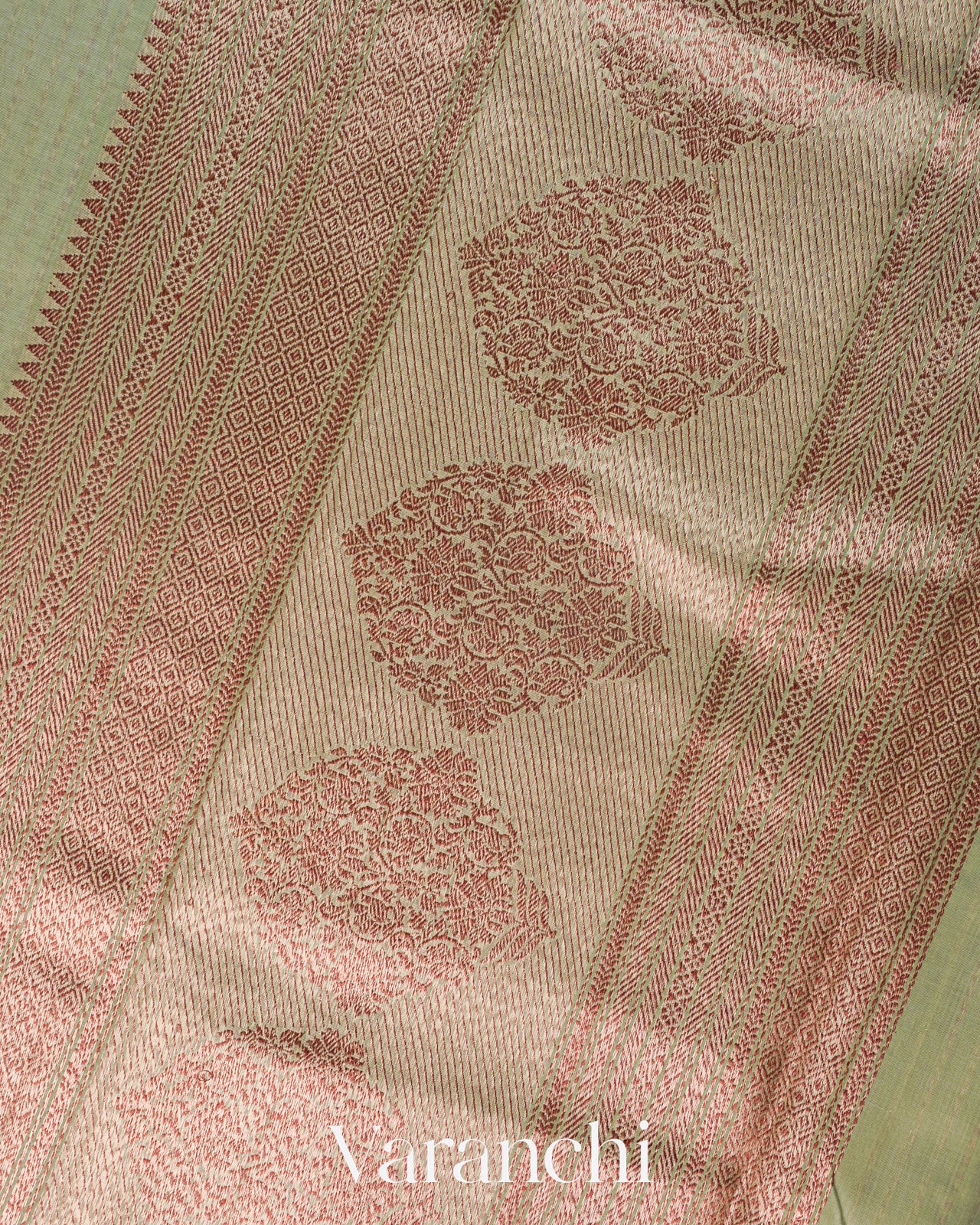 Sage Green Pure Chanderi Silk Cotton Handloom Saree