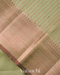 Sage Green Pure Chanderi Silk Cotton Handloom Saree