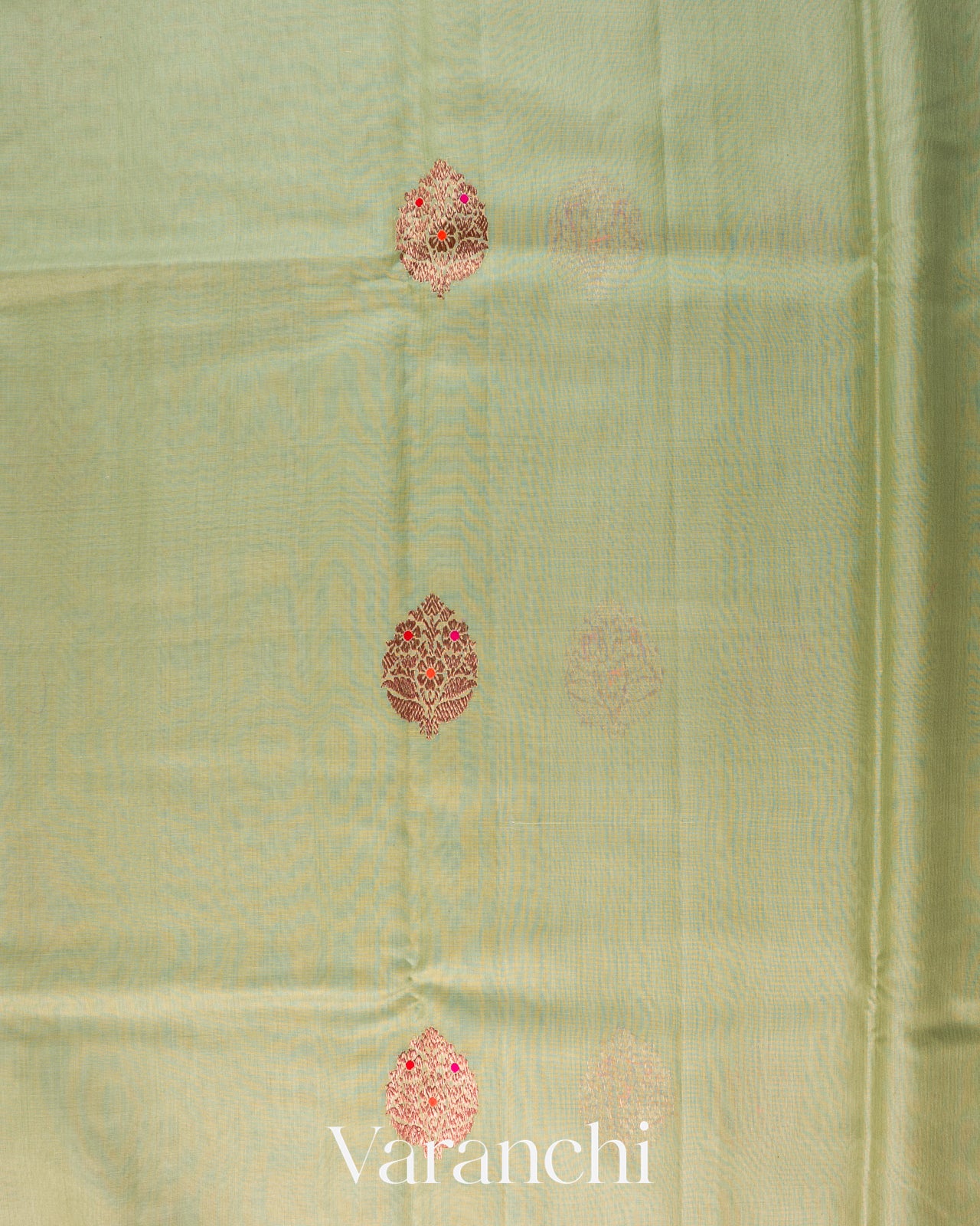 Sage Green Pure Chanderi Silk Cotton Handloom Saree