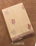 Cream Pure Chanderi Silk Cotton Handloom Saree