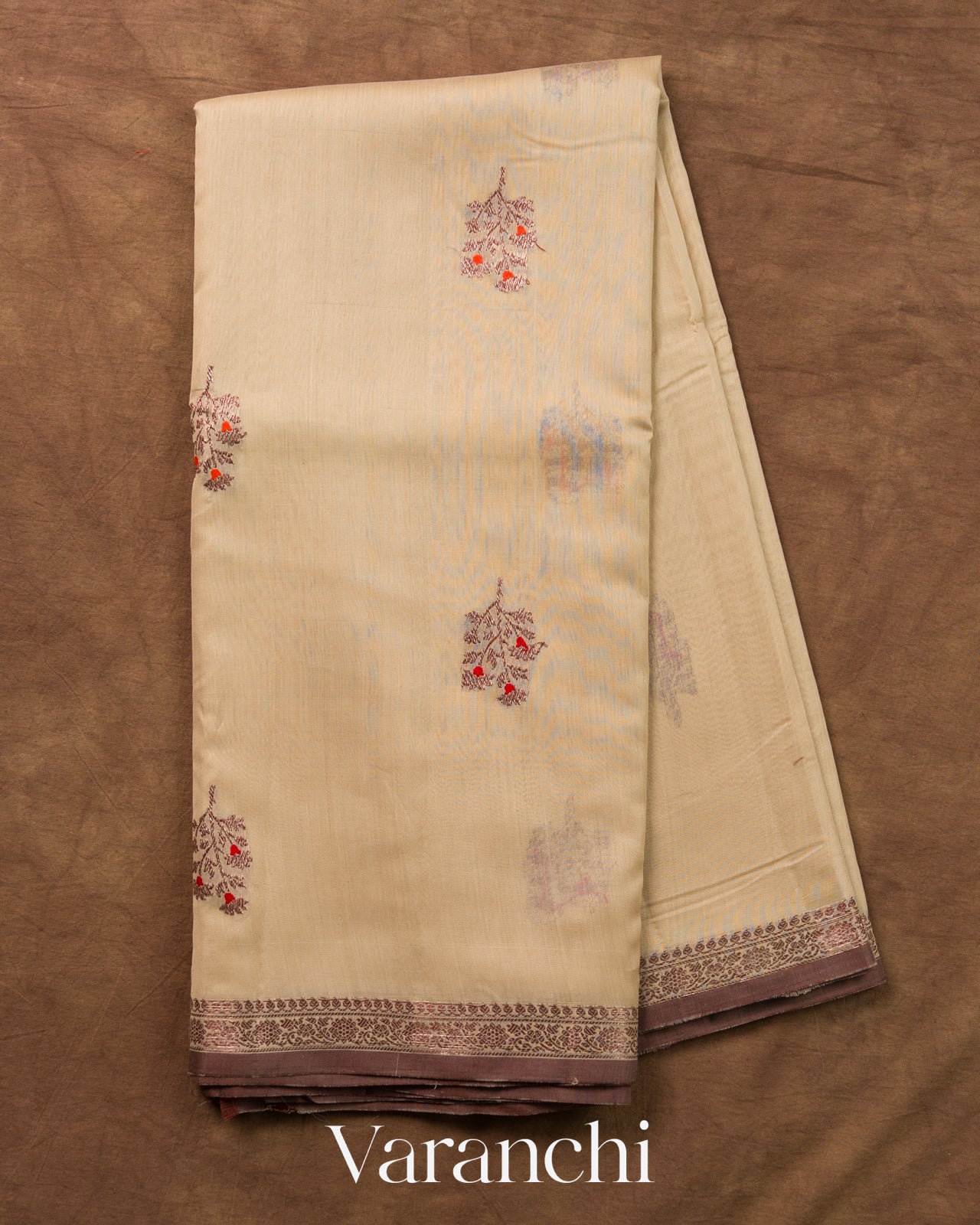 Cream Pure Chanderi Silk Cotton Handloom Saree