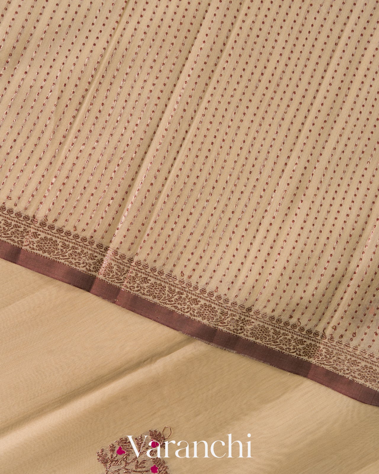 Cream Pure Chanderi Silk Cotton Handloom Saree