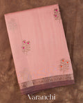 Baby Pink Pure Chanderi Silk Cotton Handloom Saree