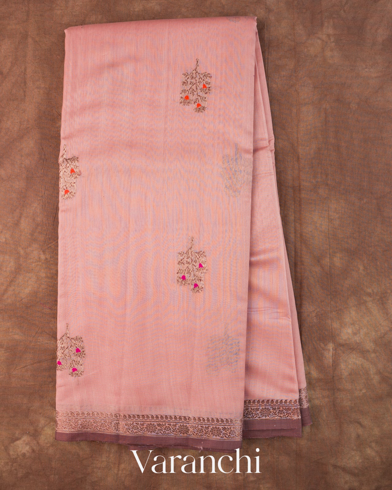 Baby Pink Pure Chanderi Silk Cotton Handloom Saree