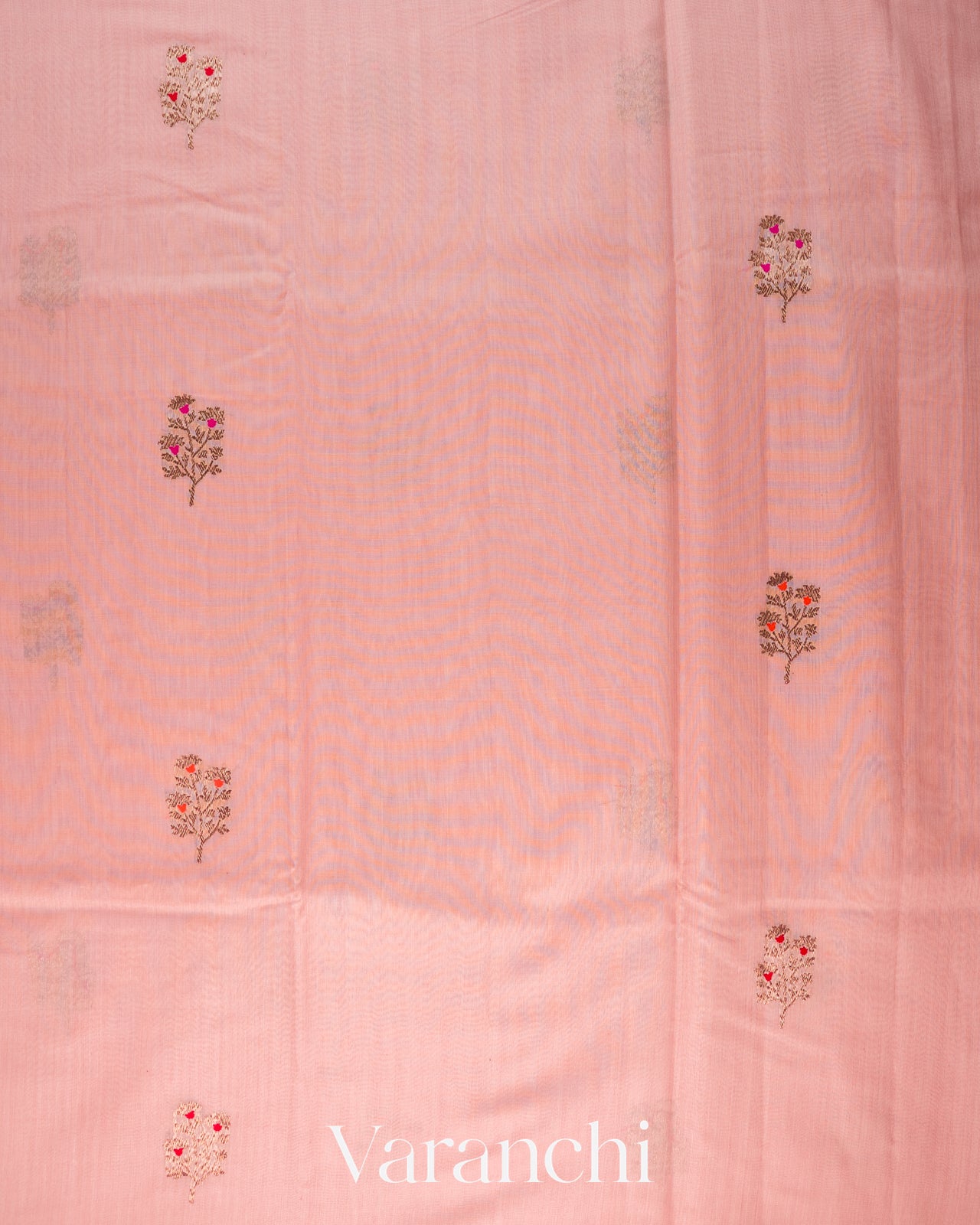 Baby Pink Pure Chanderi Silk Cotton Handloom Saree