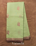 Pista Green Pure Chanderi Silk Cotton Handloom Saree
