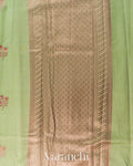 Pista Green Pure Chanderi Silk Cotton Handloom Saree