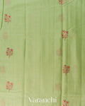 Pista Green Pure Chanderi Silk Cotton Handloom Saree