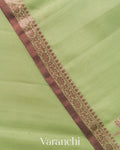 Pista Green Pure Chanderi Silk Cotton Handloom Saree